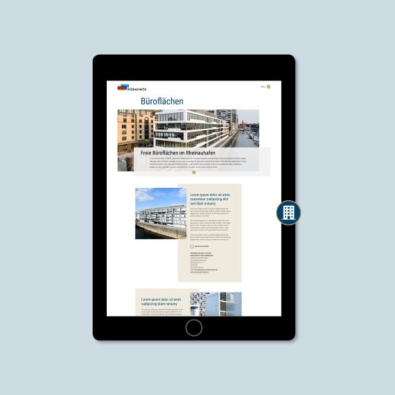 Werbeformat Immobilienanzeige auf dem Rheinauhafen-Portal